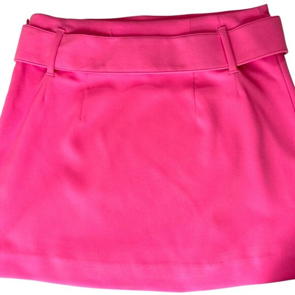 🎄 NWOT 🛍️ Express Women's Short Mini Belted Pink Skirt XS - Picture 3 of 3